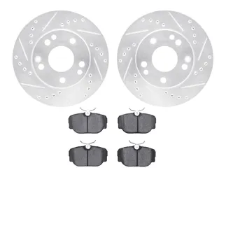 R1 Concepts WGSN1-63009 eLINE Rotor - Drilled & Slotted - Silver W/ Performance Pads